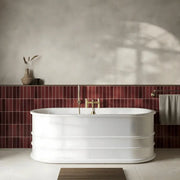 Aquakast Mosoa Freestanding Bath | Stone Resin Reinforced | Double Ended Luxury with Tap Ledge - 1675 x 800mm