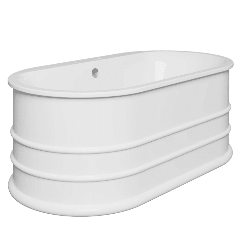 Aquakast Mosoa Freestanding Bath | Stone Resin Reinforced | Double Ended Luxury with Tap Ledge - 1500 x 800mm