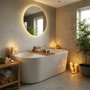 Aquakast Osyn 1640x760mm Back-to-Wall Freestanding Bath - Stone Resin Reinforced