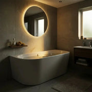 Aquakast Osyn 1640x760mm Back-to-Wall Freestanding Bath - Stone Resin Reinforced