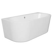 Aquakast Osyn 1640x760mm Back-to-Wall Freestanding Bath - Stone Resin Reinforced