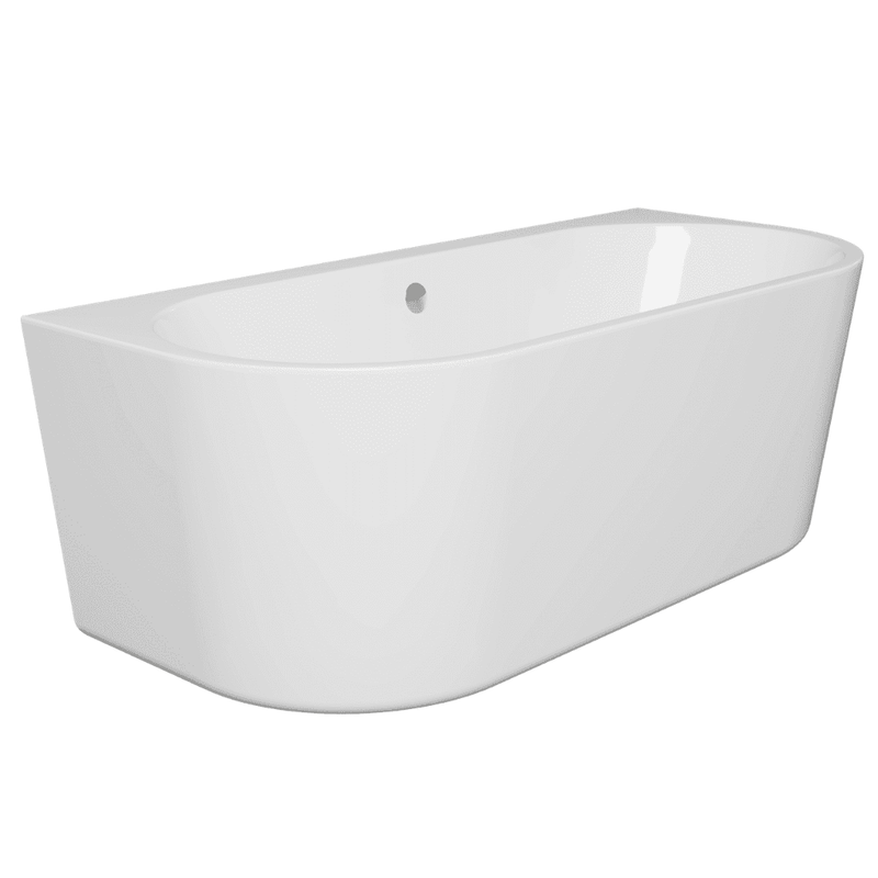 Aquakast Osyn 1640x760mm Back-to-Wall Freestanding Bath - Stone Resin Reinforced