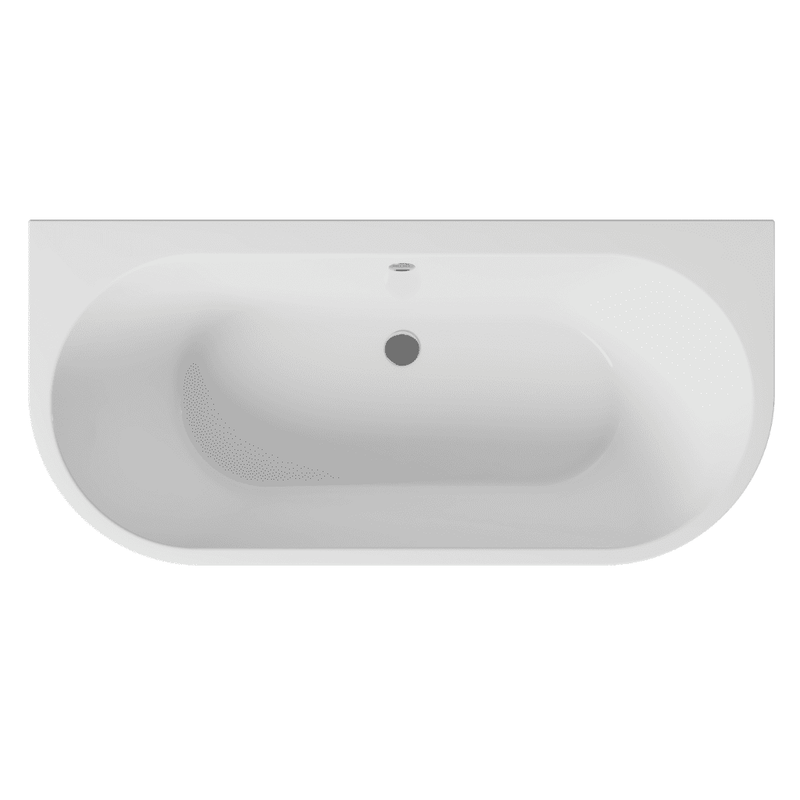 Aquakast Osyn 1640x760mm Back-to-Wall Freestanding Bath - Stone Resin Reinforced