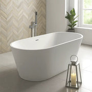 Aquanatural Cusco 1650mm Stone Resin Freestanding Bath | Luxury Solid Surface Matt White