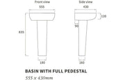 Aquila Basin With Full Pedestal or Semi Pedestal