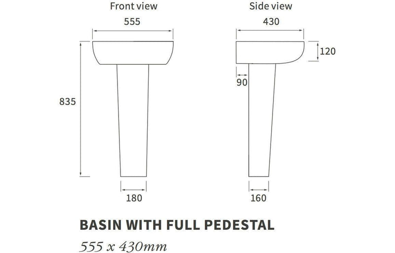 Aquila Basin With Full Pedestal or Semi Pedestal