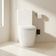 Aquila Close Coupled Toilet Rimless Fully Shrouded and Soft Close Seat, Comfort Height