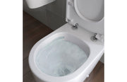 Aquila Close Coupled Toilet Rimless Fully Shrouded and Soft Close Seat, Comfort Height