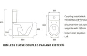 Aquila Close Coupled Toilet Rimless Fully Shrouded with Soft Close Seat