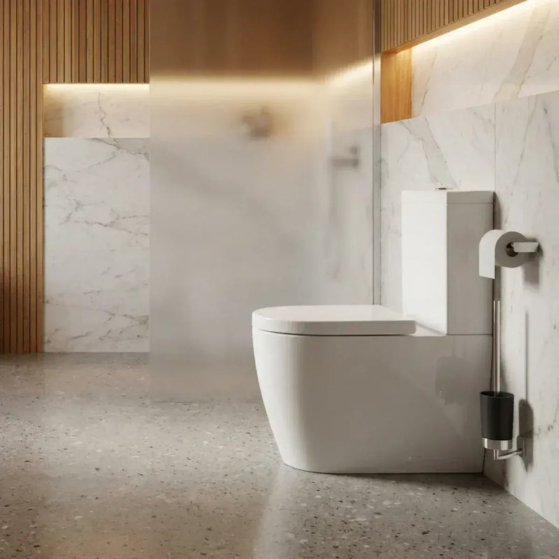 Aquila Close Coupled Toilet Rimless Fully Shrouded with Soft Close Seat