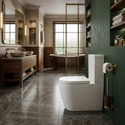 Aquila Close Coupled Toilet Rimless Fully Shrouded with Soft Close Seat