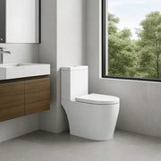 Aquila Close Coupled Toilet Rimless Open Back and Soft Close Seat