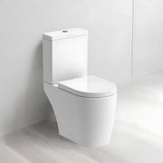 Aquila Close Coupled Toilet Rimless Open Back and Soft Close Seat