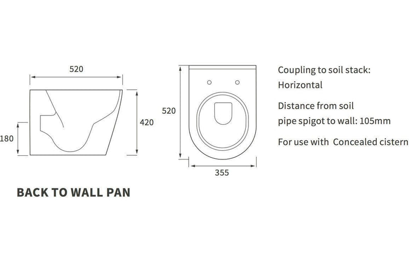 Aquila Rimless Back To Wall Toilet With Soft Close Seat