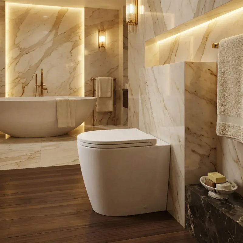 Aquila Rimless Back To Wall Toilet With Soft Close Seat, Comfort Height
