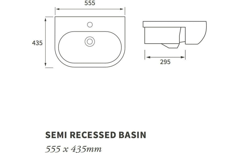 Aquila Semi Recessed Basin