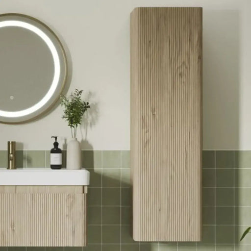 Arden 350mm Wall Hung 1 Door Tall Unit - Textured Oak