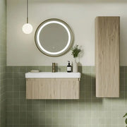 Arden 350mm Wall Hung 1 Door Tall Unit - Textured Oak