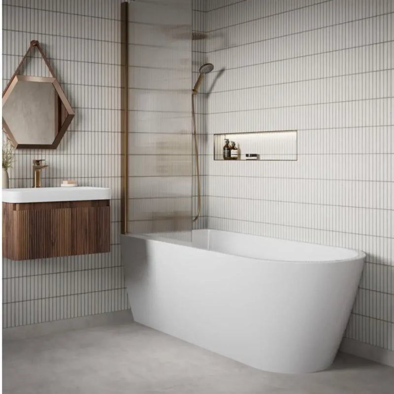 Arden 500mm Wall Hung 1 Drawer Basin Unit & Basin - Textured Walnut