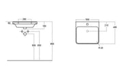 Arden 500mm Wall Hung 1 Drawer Basin Unit & Basin - Textured Walnut