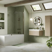 Arden 500mm Wall Hung 1 Drawer Basin Unit & Ceramic Basin - Textured Oak