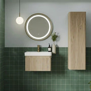 Arden 500mm Wall Hung 1 Drawer Basin Unit & Ceramic Basin - Textured Oak