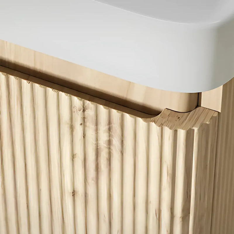 Arden 600mm Wall Hung 1 Drawer Basin Unit & Basin - Textured Oak