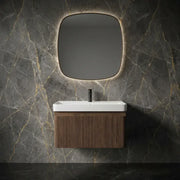 Arden 600mm Wall Hung 1 Drawer Basin Unit & Basin - Textured Walnut
