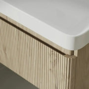 Arden 605mm Floor Standing 2 Drawer Basin Unit & Ceramic Basin - Textured Oak