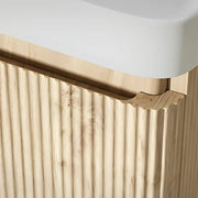 Arden 805mm Floor Standing 2 Drawer Basin Unit & Ceramic Basin - Textured Oak