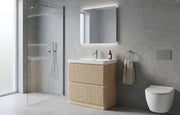 Arden 805mm Floor Standing 2 Drawer Basin Unit & Ceramic Basin - Walnut