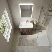 Arden 805mm Floor Standing 2 Drawer Basin Unit & Ceramic Basin - Walnut
