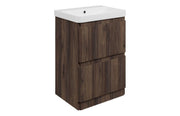 Arden 805mm Floor Standing 2 Drawer Basin Unit & Ceramic Basin - Walnut