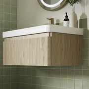 Arden 805mm Wall Hung 1 Drawer Basin Unit & Basin - Textured Oak