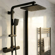 B8 Black Walk in Shower Screen 8mm Glass, Optional Side Panel & Flipper Screen - 500mm