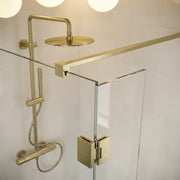 B8 Brushed Brass Walk in Shower Screen 8mm Glass, Optional Side Panel - 760mm