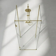 B8 Brushed Brass Walk in Shower Screen 8mm Glass, Optional Side Panel - 700mm