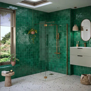B8 Brushed Bronze Walk in Shower Screen 8mm Glass, Optional Side Panel - 1200mm