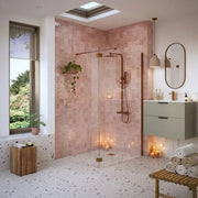 B8 Brushed Bronze Walk in Shower Screen 8mm Glass, Optional Side Panel - 900mm