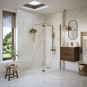 B8 Brushed Bronze Walk in Shower Screen 8mm Glass, Optional Side Panel - 1100mm