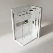 B8 Brushed Bronze Walk in Shower Screen 8mm Glass, Optional Side Panel - 800mm