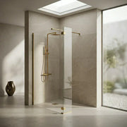 B8 Brushed Bronze Walk in Shower Screen 8mm Glass, Optional Side Panel - 800mm