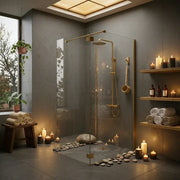 B8 Brushed Bronze Walk in Shower Screen 8mm Glass, Optional Side Panel - 900mm