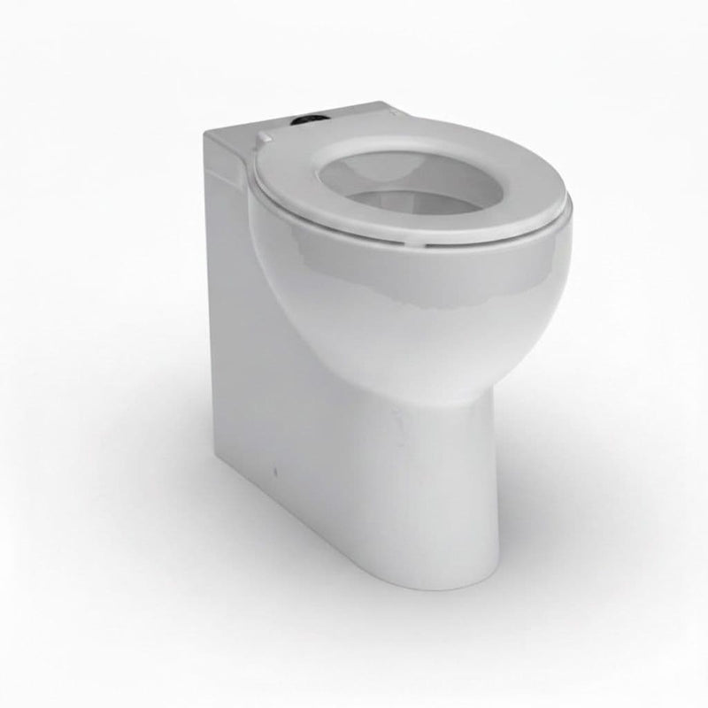 Back To Wall Toilet Doc M Pack with Stainless Steel, Blue, Grey or White Rails - Push Button Cistern