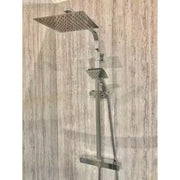 Bathcenterpro 1650mm Single Ended Bath, Plain Bath Screen, Roma Square Mixer Shower Set