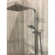 Bathcenterpro 1650mm Single Ended Bath, Plain Bath Screen, Roma Square Mixer Shower Set