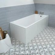 Bathcenterpro 1650mm Single Ended Bath, Plain Bath Screen, Sphere Mixer Shower Set