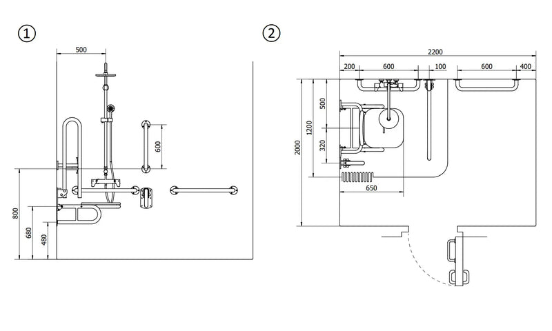 Bathcenter Doc M Showering Pack with TMV3 Twin Head Shower Valve