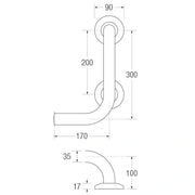 Bathcenter Grab  Bar & Toilet Roll Holder Stainless Steel