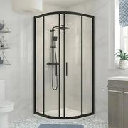 Black 800 x 800mm Quadrant Shower Enclosure, 2 Doors